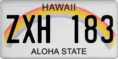HI license plate ZXH183