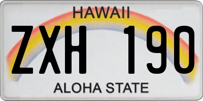 HI license plate ZXH190