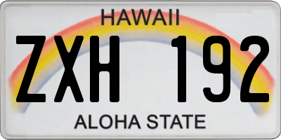 HI license plate ZXH192