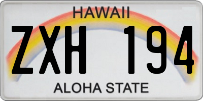 HI license plate ZXH194
