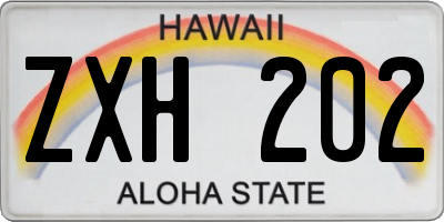 HI license plate ZXH202