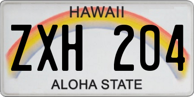 HI license plate ZXH204