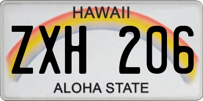 HI license plate ZXH206