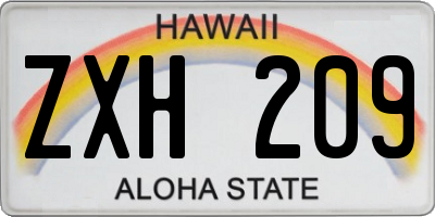 HI license plate ZXH209