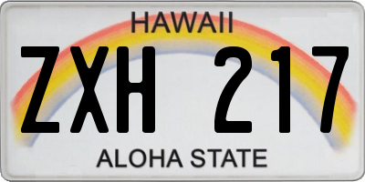 HI license plate ZXH217