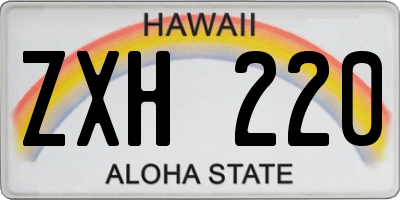 HI license plate ZXH220