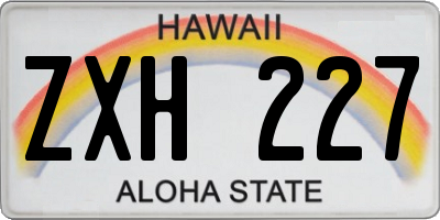 HI license plate ZXH227