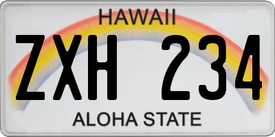 HI license plate ZXH234