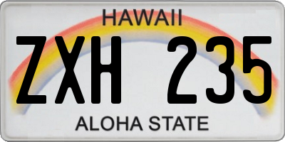 HI license plate ZXH235