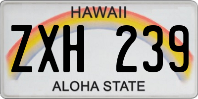 HI license plate ZXH239