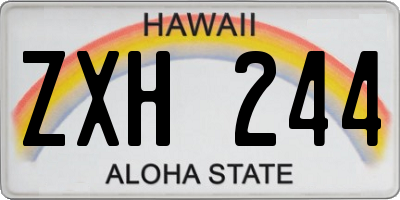 HI license plate ZXH244