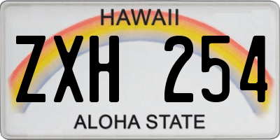 HI license plate ZXH254