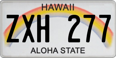 HI license plate ZXH277