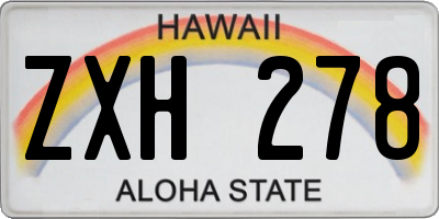 HI license plate ZXH278