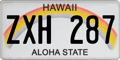 HI license plate ZXH287