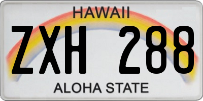 HI license plate ZXH288