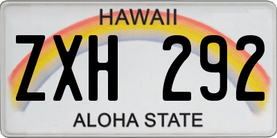 HI license plate ZXH292