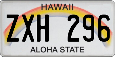 HI license plate ZXH296