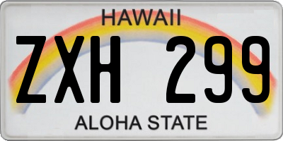 HI license plate ZXH299