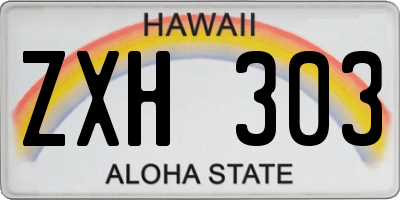 HI license plate ZXH303