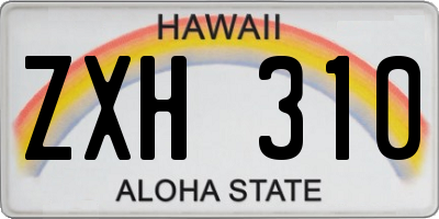 HI license plate ZXH310