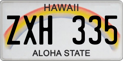 HI license plate ZXH335