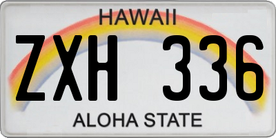 HI license plate ZXH336