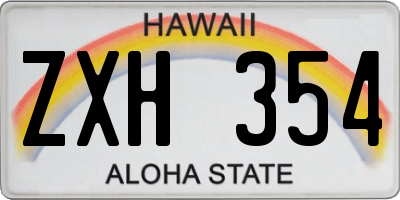 HI license plate ZXH354