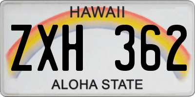 HI license plate ZXH362