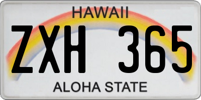 HI license plate ZXH365