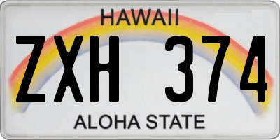HI license plate ZXH374