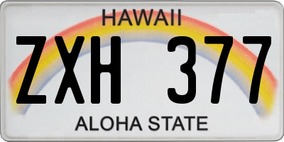 HI license plate ZXH377