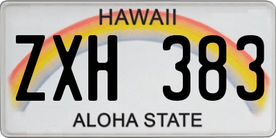 HI license plate ZXH383