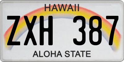 HI license plate ZXH387
