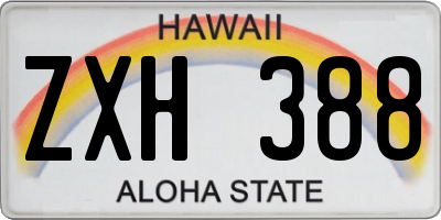 HI license plate ZXH388