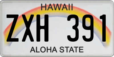 HI license plate ZXH391