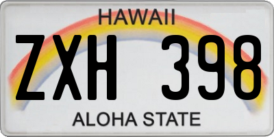 HI license plate ZXH398