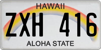 HI license plate ZXH416