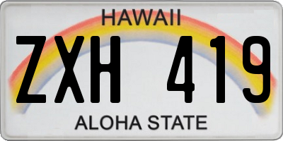 HI license plate ZXH419