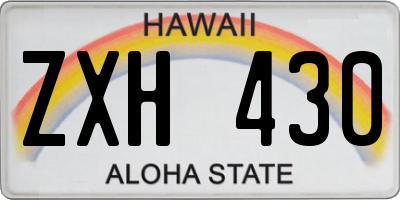 HI license plate ZXH430