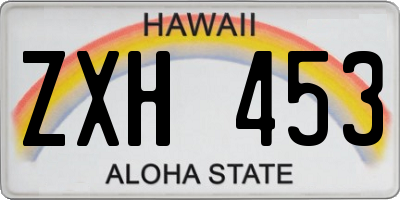 HI license plate ZXH453
