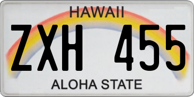 HI license plate ZXH455