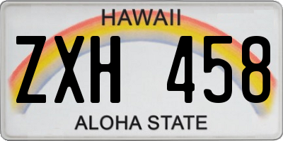 HI license plate ZXH458