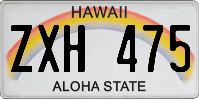 HI license plate ZXH475
