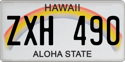 HI license plate ZXH490