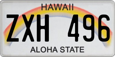 HI license plate ZXH496