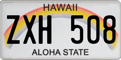 HI license plate ZXH508
