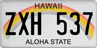 HI license plate ZXH537