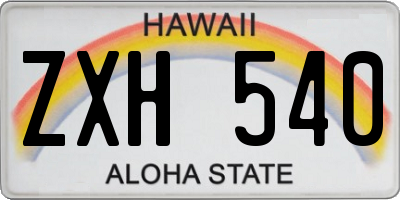 HI license plate ZXH540