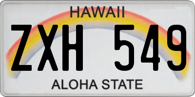 HI license plate ZXH549